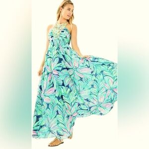 Lilly Pulitzer Lannette Maxi in High Tide💥Exclusive 💥